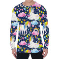 Unicorn Night Festival Pattern Print Men's Long Sleeve T-Shirt