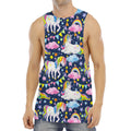 Unicorn Night Festival Pattern Print Men's Muscle Tank Top