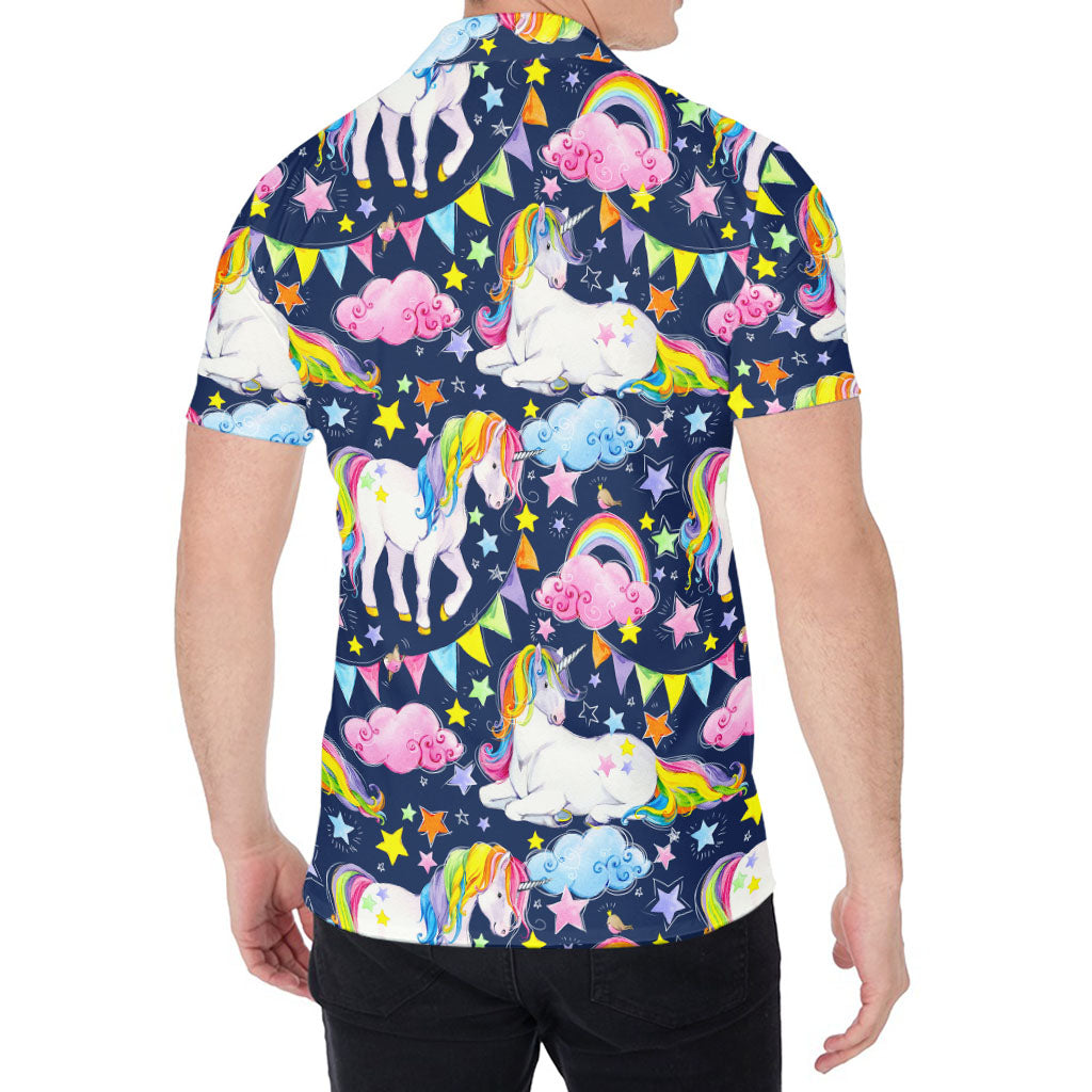 Unicorn Night Festival Pattern Print Men's Shirt