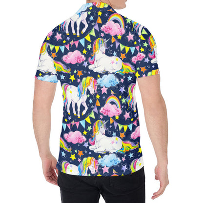 Unicorn Night Festival Pattern Print Men's Shirt