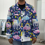 Unicorn Night Festival Pattern Print Men's Shirt Jacket