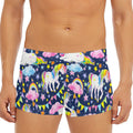 Unicorn Night Festival Pattern Print Men's Short Boxer Briefs