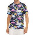 Unicorn Night Festival Pattern Print Men's Short Sleeve Rash Guard