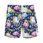 Unicorn Night Festival Pattern Print Men's Sports Shorts