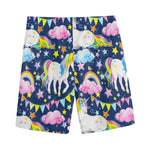Unicorn Night Festival Pattern Print Men's Sports Shorts