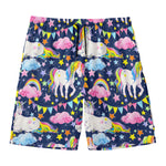 Unicorn Night Festival Pattern Print Men's Swim Trunks