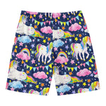 Unicorn Night Festival Pattern Print Men's Swim Trunks