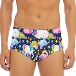 Unicorn Night Festival Pattern Print Men's Triangle Swim Briefs