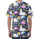 Unicorn Night Festival Pattern Print Men's Velvet T-Shirt