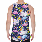 Unicorn Night Festival Pattern Print Men's Velvet Tank Top