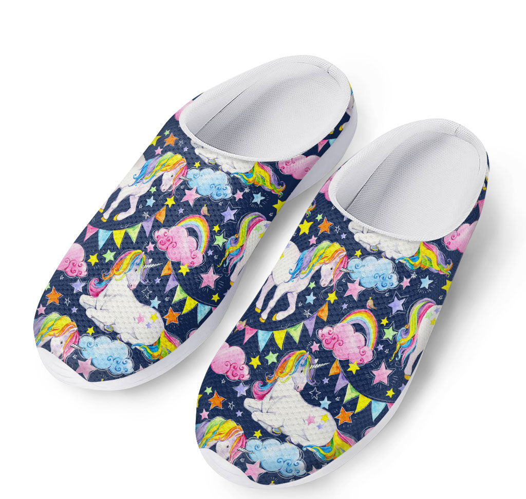 Unicorn Night Festival Pattern Print Mesh Casual Shoes