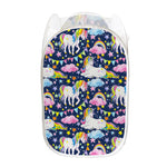 Unicorn Night Festival Pattern Print Mesh Laundry Hamper