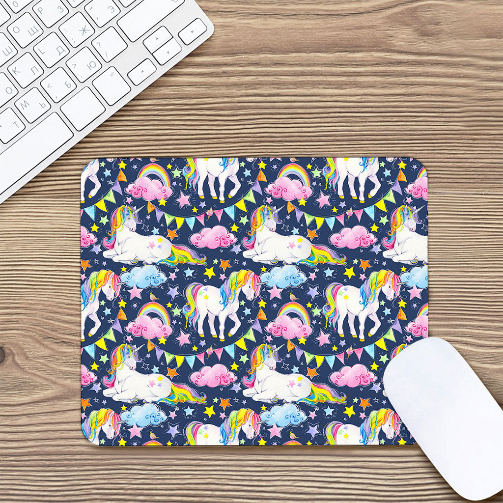 Unicorn Night Festival Pattern Print Mouse Pad