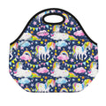 Unicorn Night Festival Pattern Print Neoprene Lunch Bag