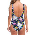 Unicorn Night Festival Pattern Print One Piece Swimsuit