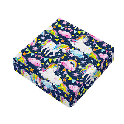 Unicorn Night Festival Pattern Print Outdoor Seat Cushion Cover