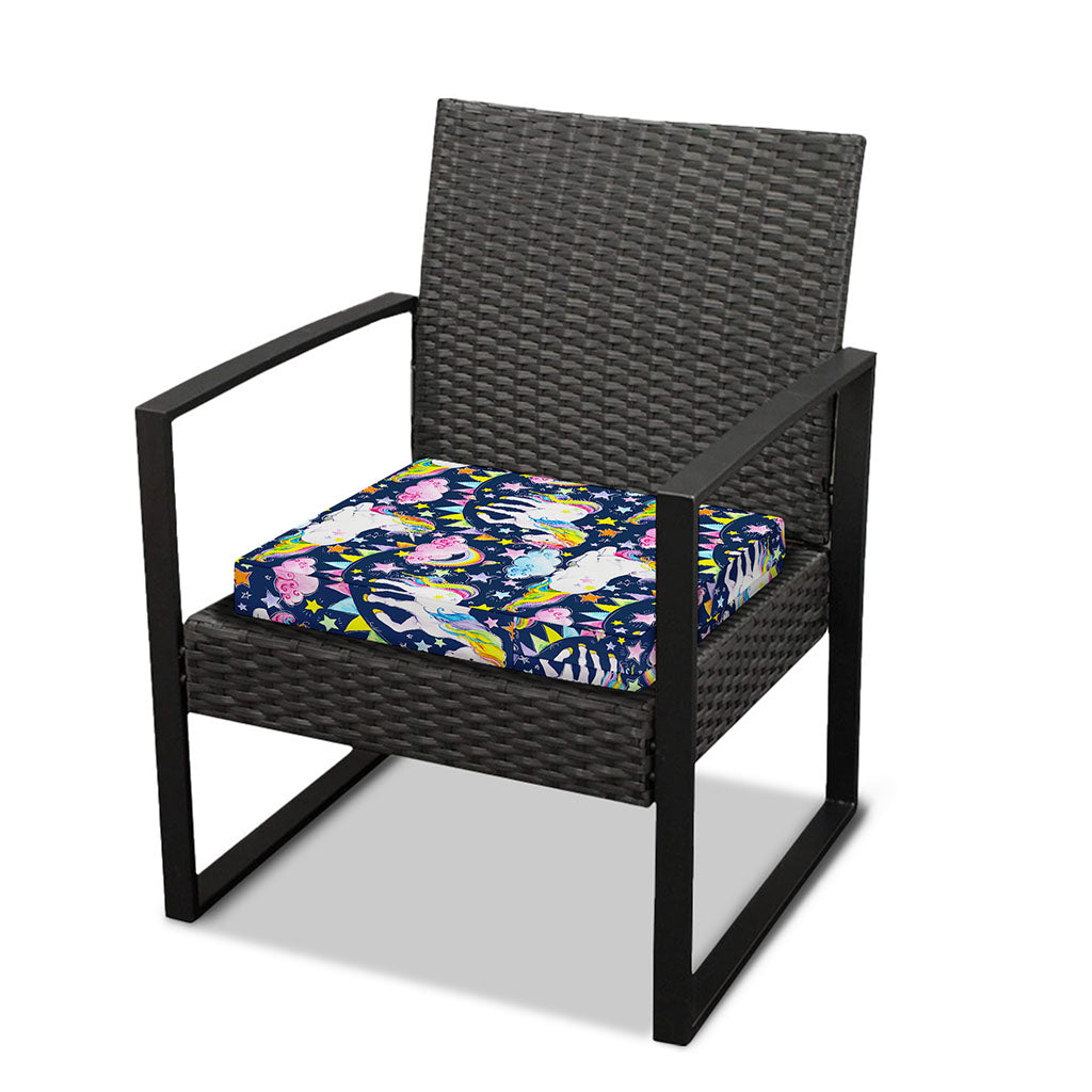 Unicorn Night Festival Pattern Print Outdoor Seat Cushion Cover