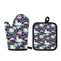 Unicorn Night Festival Pattern Print Oven Mitt And Pot Holder Set