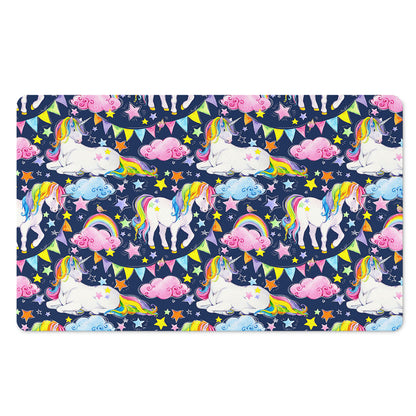 Unicorn Night Festival Pattern Print Polyester Doormat