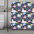 Unicorn Night Festival Pattern Print Polyester Shower Curtain