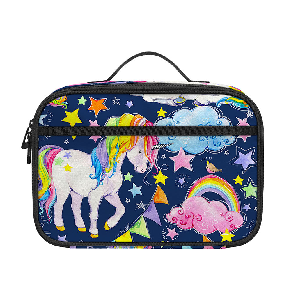 Unicorn Night Festival Pattern Print Portable Lunch Bag
