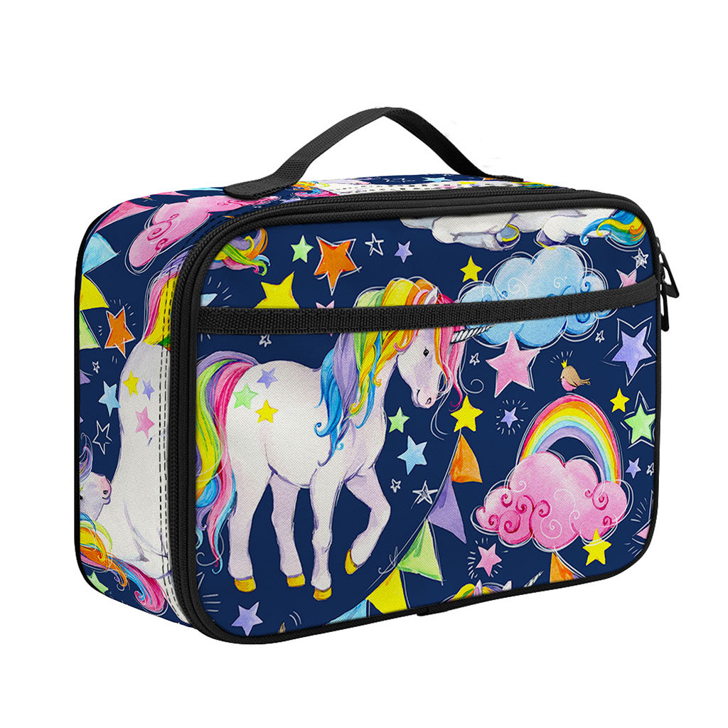 Unicorn Night Festival Pattern Print Portable Lunch Bag