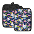 Unicorn Night Festival Pattern Print Pot Holders With Pocket