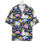 Unicorn Night Festival Pattern Print Rayon Hawaiian Shirt