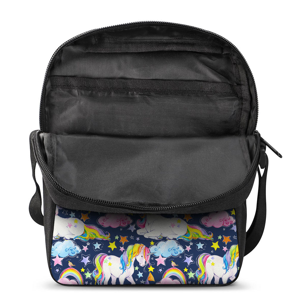Unicorn Night Festival Pattern Print Rectangular Crossbody Bag