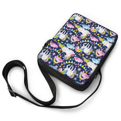 Unicorn Night Festival Pattern Print Rectangular Crossbody Bag