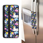 Unicorn Night Festival Pattern Print Refrigerator Handle Covers