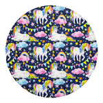 Unicorn Night Festival Pattern Print Round Blanket
