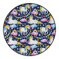 Unicorn Night Festival Pattern Print Round Floor Mat