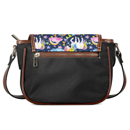 Unicorn Night Festival Pattern Print Saddle Bag