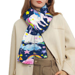 Unicorn Night Festival Pattern Print Scarf