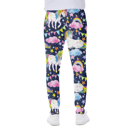 Unicorn Night Festival Pattern Print Scuba Joggers