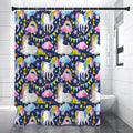 Unicorn Night Festival Pattern Print Shower Curtain