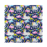 Unicorn Night Festival Pattern Print Silk Bandana