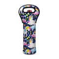 Unicorn Night Festival Pattern Print Single Neoprene Wine Tote