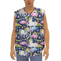 Unicorn Night Festival Pattern Print Sleeveless Baseball Jersey