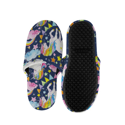 Unicorn Night Festival Pattern Print Slippers