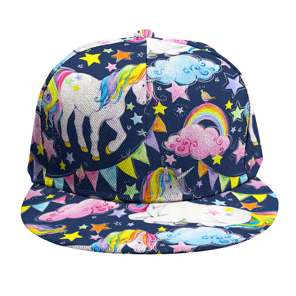 Unicorn Night Festival Pattern Print Snapback Cap