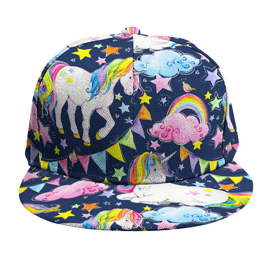 Unicorn Night Festival Pattern Print Snapback Cap