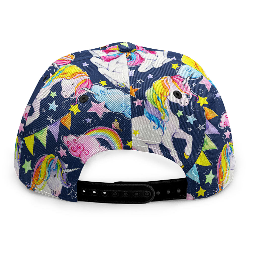 Unicorn Night Festival Pattern Print Snapback Cap