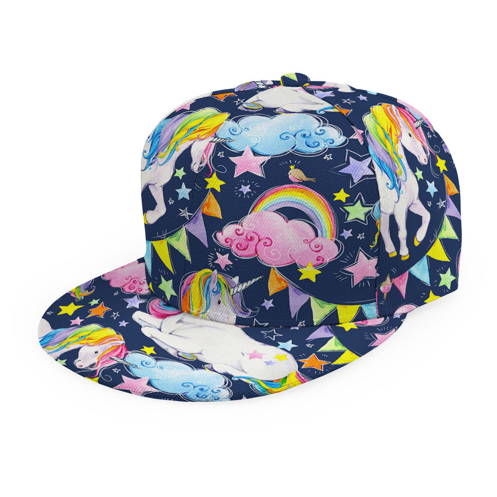 Unicorn Night Festival Pattern Print Snapback Cap