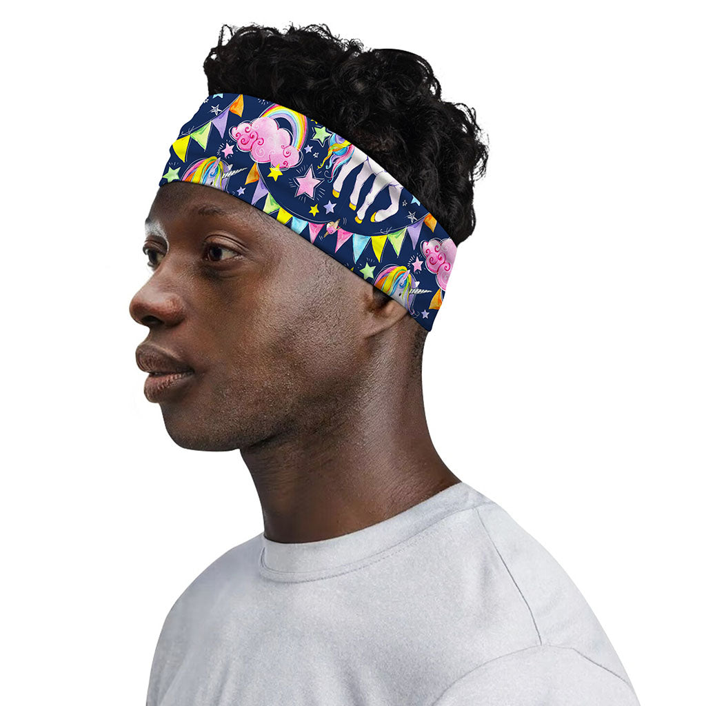 Unicorn Night Festival Pattern Print Sports Headband