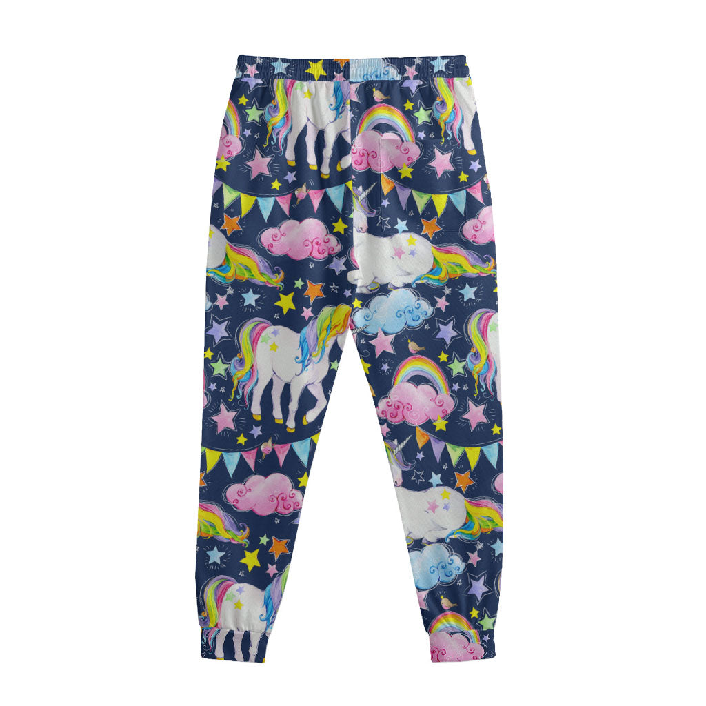 Unicorn Night Festival Pattern Print Sweatpants