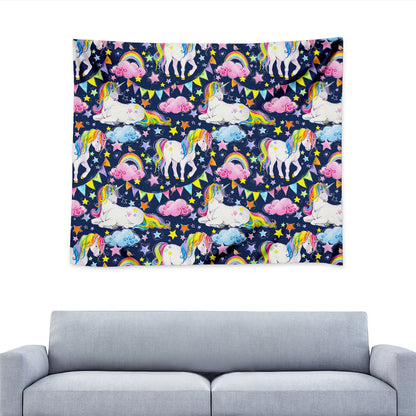 Unicorn Night Festival Pattern Print Tapestry