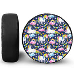 Unicorn Night Festival Pattern Print Tire Cover
