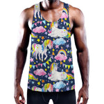 Unicorn Night Festival Pattern Print Training Tank Top